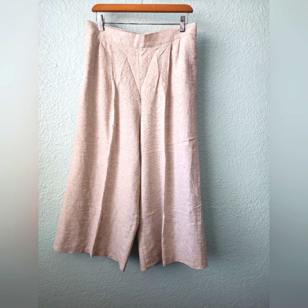 Banana Republic pants wide leg cropped coastal summer linen